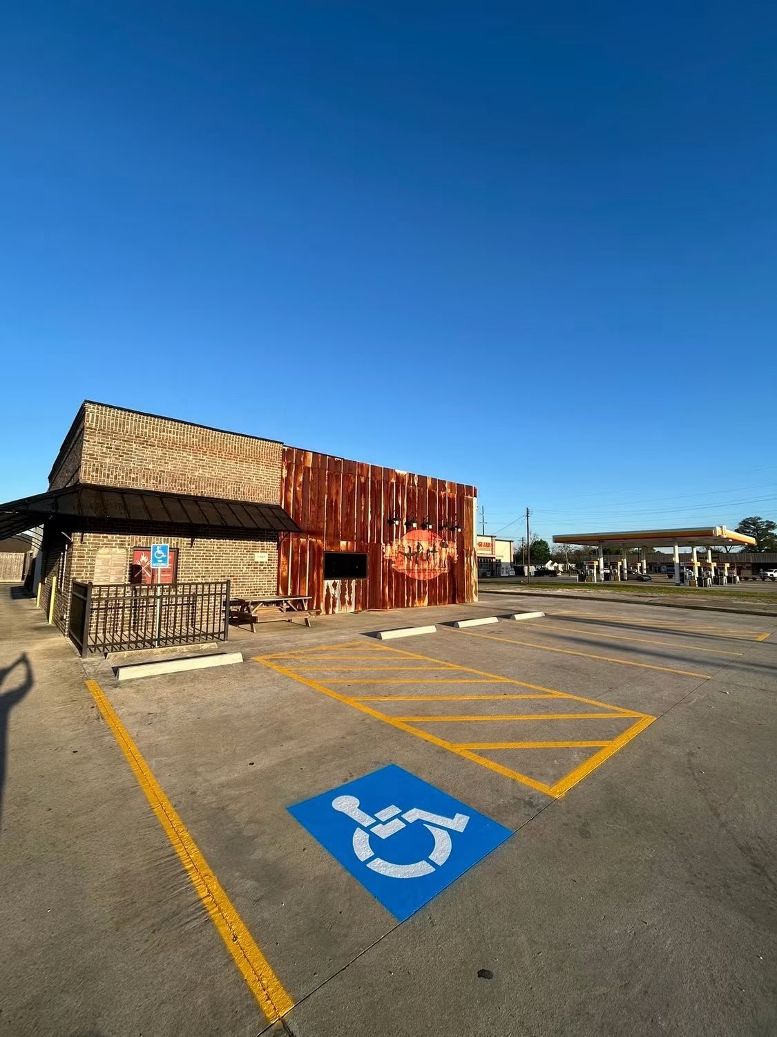 New ADA parking stall and crosshatch striping